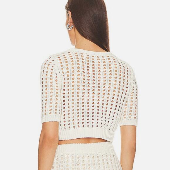 525 America Adele Cropped Short Sleeves Cardi Chalk size S - Picture 4 of 14